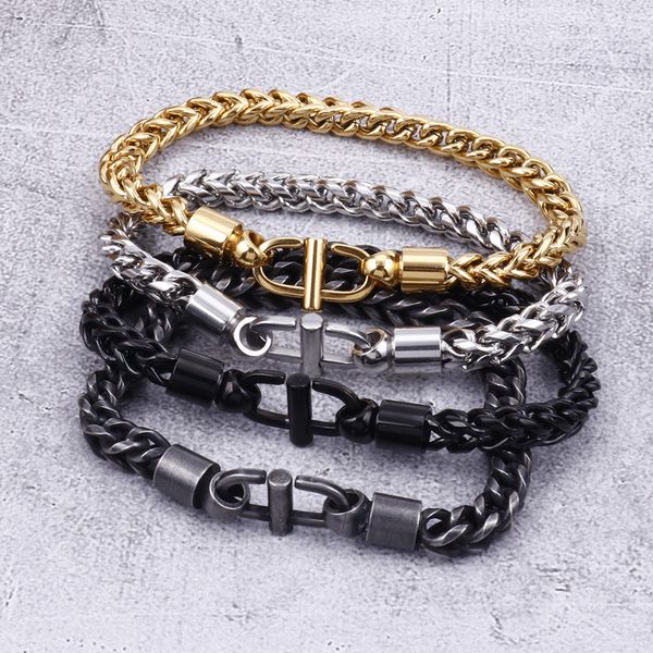 link, chain hiphop punk rock gold stainless steel biker bracelets for men vintage brush black link bracelet bangle jewelry
link, chain hiphop punk rock gold stainless steel biker bracelets for men vintage brush black link bracelet bangle jewelry