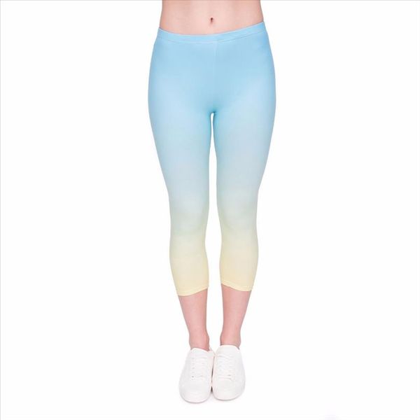 summer women capri leggings ombre yellow printing mid calf 3 4 trousers movement leggins capri pants, Black 
summer women capri leggings ombre yellow printing mid calf 3 4 trousers movement leggins capri pants, Black