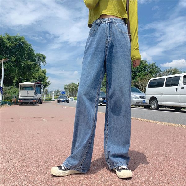 women's jeans hzirip 2021 retro women vintage large size wide leg female all match full-length high waist slim loose denim trousers, Blue
women's jeans hzirip 2021 retro women vintage large size wide leg female all match full-length high waist slim loose denim trousers, Blue