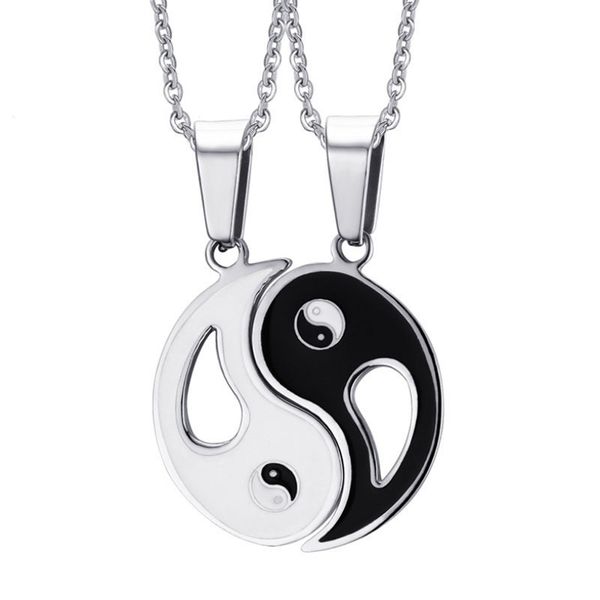 pendant necklaces chinese style jewelry stainless steel epoxy gossip couple transfer titanium necklace, Silver
pendant necklaces chinese style jewelry stainless steel epoxy gossip couple transfer titanium necklace, Silver