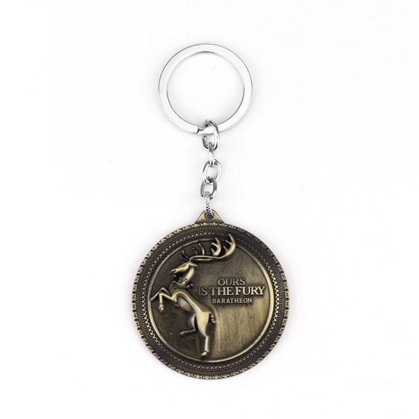the new a song of and fire around keychain baratheon family badge keyring key holder fans gift, Silver
the new a song of and fire around keychain baratheon family badge keyring key holder fans gift, Silver