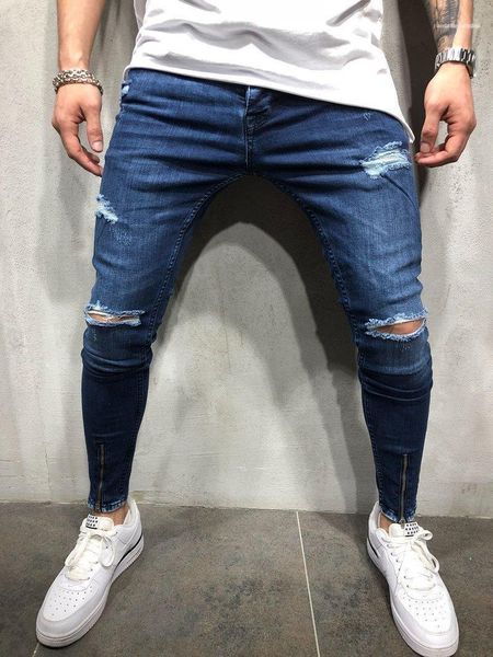 apparel mens hole designer jeans pants solid color zipper fashion summer style homme clothing hip hop casual, Blue
apparel mens hole designer jeans pants solid color zipper fashion summer style homme clothing hip hop casual, Blue