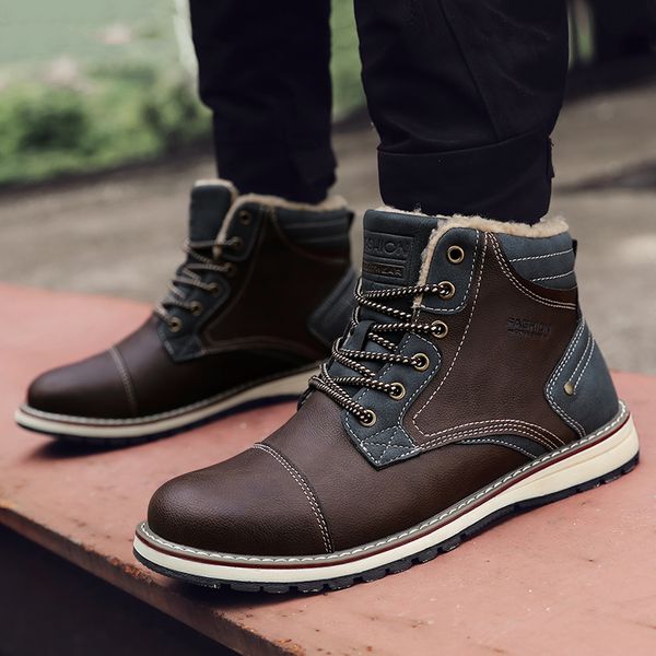 boots warm snow men plus winter men's shoes outdoor ankle waterproof high-gang cotton, Black
boots warm snow men plus winter men's shoes outdoor ankle waterproof high-gang cotton, Black