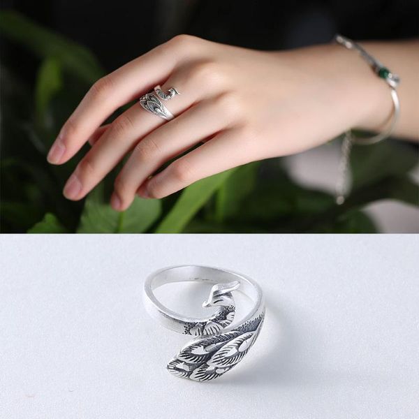 personality exaggerated 925 sterling silver peacock rings for women engagement jewelry girls open finger rings, Golden;silver
personality exaggerated 925 sterling silver peacock rings for women engagement jewelry girls open finger rings, Golden;silver