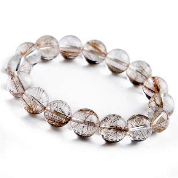 13mm precious natural rutilated quartz bracelets women female stretch crystal big round bead natural stone bracelet, Black
13mm precious natural rutilated quartz bracelets women female stretch crystal big round bead natural stone bracelet, Black