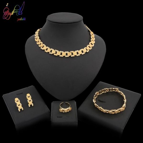 yulaili gold-plated fashion necklace bracelet earrings ring for women fine jewelry sets party wedding accessories, Silver
yulaili gold-plated fashion necklace bracelet earrings ring for women fine jewelry sets party wedding accessories, Silver