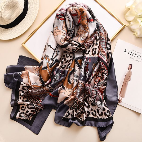 leopard scarf women's soft silk shawls and scarves designer long kerchief bandana femme headwear foulard sfn529, Blue;gray
leopard scarf women's soft silk shawls and scarves designer long kerchief bandana femme headwear foulard sfn529, Blue;gray