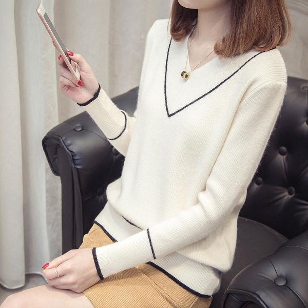 ay1041 2020 spring autumn winter new women fashion casual warm nice sweater woman female women sweaters and pullovers, White;black
ay1041 2020 spring autumn winter new women fashion casual warm nice sweater woman female women sweaters and pullovers, White;black