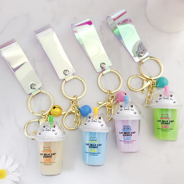 cartoon cute cat car keychain creative milk cup liquid crystal quicksand sequin key ring bag pendant for women bag key chain, Silver
cartoon cute cat car keychain creative milk cup liquid crystal quicksand sequin key ring bag pendant for women bag key chain, Silver