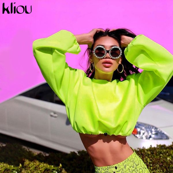 kliou neon green sweatshirts o-neck full sleeve crop drawstring hoodies autumn winter new streetwear solid loose sweatshirts, Black
kliou neon green sweatshirts o-neck full sleeve crop drawstring hoodies autumn winter new streetwear solid loose sweatshirts, Black