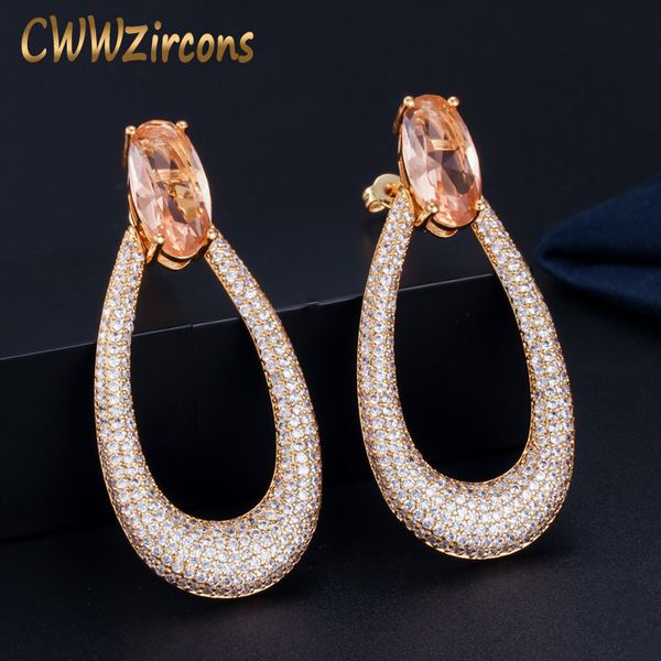 cwwzircons yellow gold color micro pave cubic zirconia stone long round drop earrings engagement wedding party jewelry cz583, Silver
cwwzircons yellow gold color micro pave cubic zirconia stone long round drop earrings engagement wedding party jewelry cz583, Silver