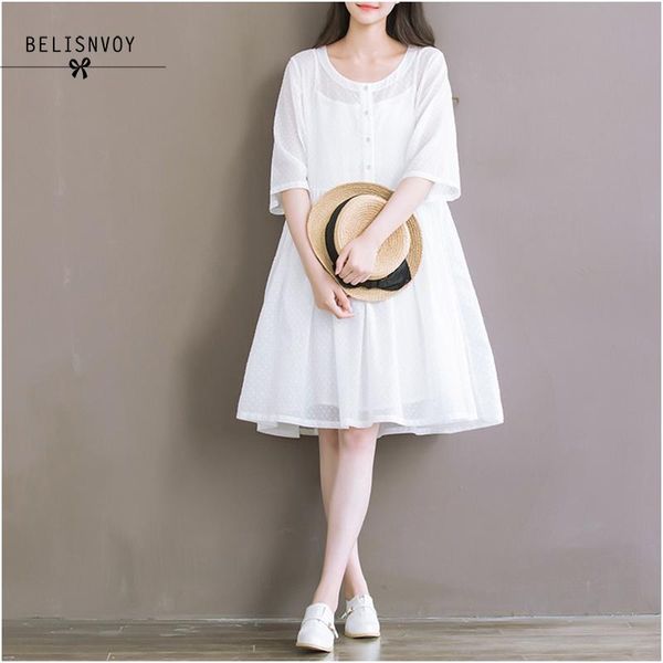 new japanese mori girl summer women fairy dress white polka dot 2 pieces loose dress elegant cute kawaii cotton linen chic, Black;gray
new japanese mori girl summer women fairy dress white polka dot 2 pieces loose dress elegant cute kawaii cotton linen chic, Black;gray