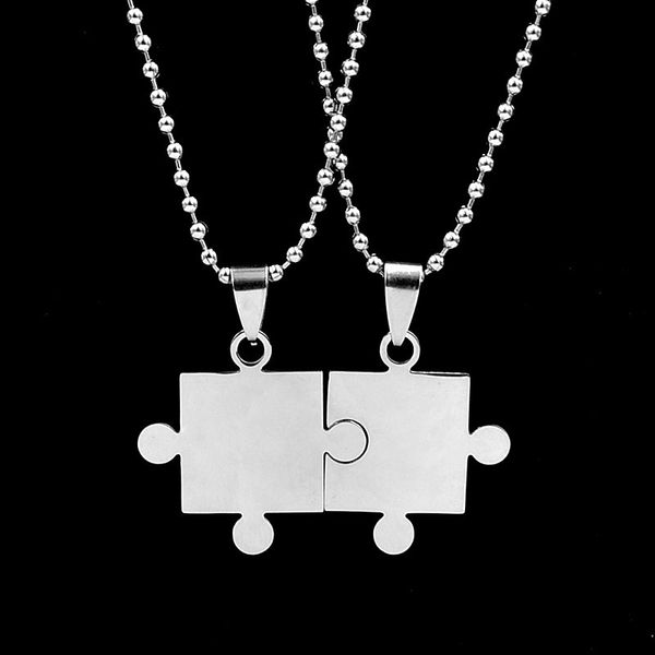 fashion stainless steel couple puzzle pendant necklace lover pair jewelry mirror high polished women men friend gift, Silver
fashion stainless steel couple puzzle pendant necklace lover pair jewelry mirror high polished women men friend gift, Silver