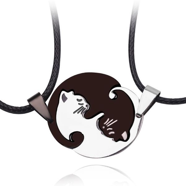 pendant necklaces wholesale stainless steel cat necklace forming a circle two cats embracing lover gift set valentine's day couple, Silver
pendant necklaces wholesale stainless steel cat necklace forming a circle two cats embracing lover gift set valentine's day couple, Silver