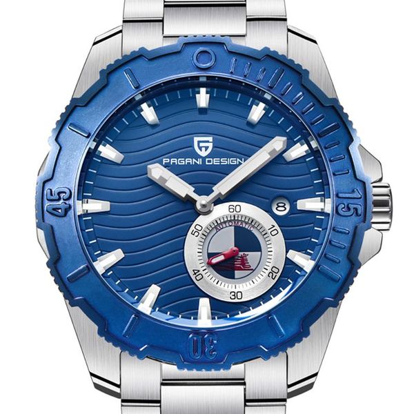 46 mm pagani design blue dial satch stainless steel men watch casual fashion automechanical men's mechanical watches, Slivery;brown
46 mm pagani design blue dial satch stainless steel men watch casual fashion automechanical men's mechanical watches, Slivery;brown