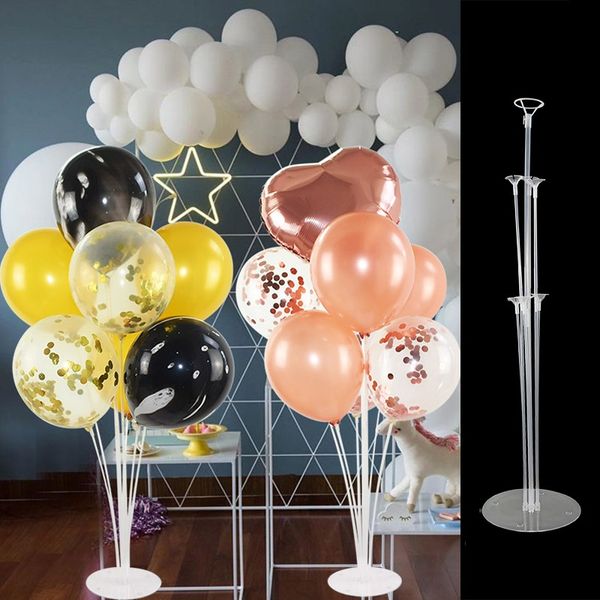 

70cm diy balloon stand 7 tubes balloon holder column for birthday party decoration kids favors wedding balloons backdrop arch 8