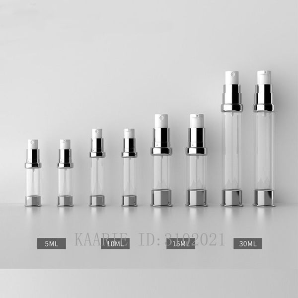 30pcs/lot 5ml10ml15ml30ml empty cosmetic airless lotion bottle, diy portable silver essence vacuum spray bottle cosmetic package
30pcs/lot 5ml10ml15ml30ml empty cosmetic airless lotion bottle, diy portable silver essence vacuum spray bottle cosmetic package