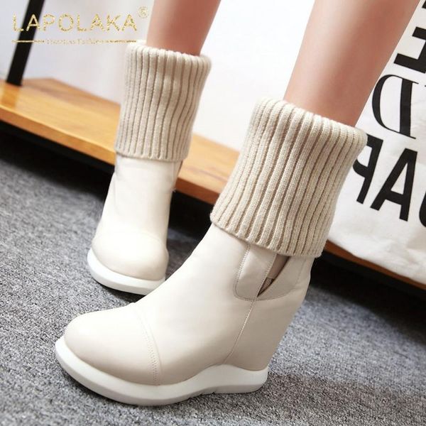 lapolaka 2020 snow boots woman shoes platform wedge high heels comfy warm plush slip-on stretch boots female, Black
lapolaka 2020 snow boots woman shoes platform wedge high heels comfy warm plush slip-on stretch boots female, Black