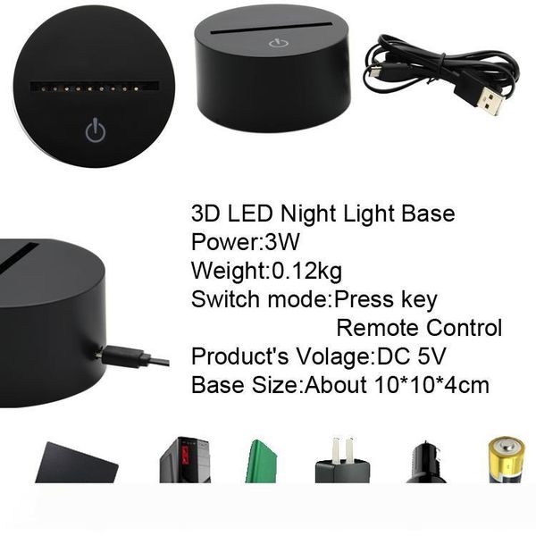 crestech 7 colors touch lamp base for 3d night light led light base white black led lamp holder porta lampada led night light holder
crestech 7 colors touch lamp base for 3d night light led light base white black led lamp holder porta lampada led night light holder