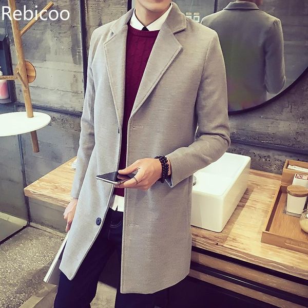 men's wool & blends winter coat men leisure long sections woolen coats pure color casual fashion jackets overcoat, Black
men's wool & blends winter coat men leisure long sections woolen coats pure color casual fashion jackets overcoat, Black