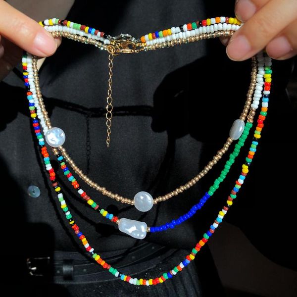bohemian three layers candy colors beads string pearl pendant chain chokers necklace, Silver
bohemian three layers candy colors beads string pearl pendant chain chokers necklace, Silver