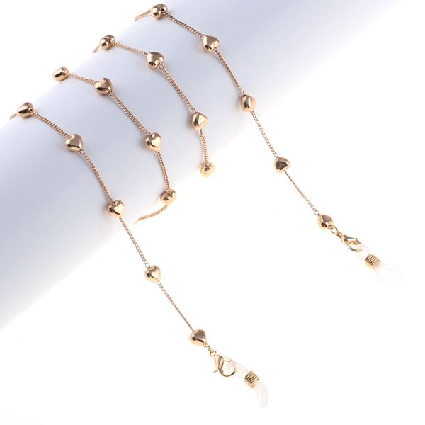 new fashion simple gold metal heart beads reading glasses chain eyeglass cord holder lanyard strap rope, Silver
new fashion simple gold metal heart beads reading glasses chain eyeglass cord holder lanyard strap rope, Silver
