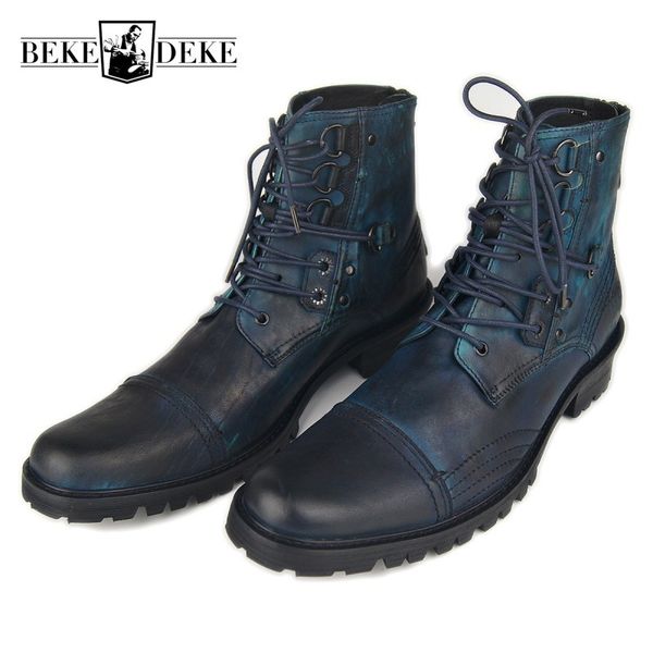 winter men genuine leather motorcycle ankle boots lace up office party block heels shoes punk safety shoes big size blue, Black
winter men genuine leather motorcycle ankle boots lace up office party block heels shoes punk safety shoes big size blue, Black