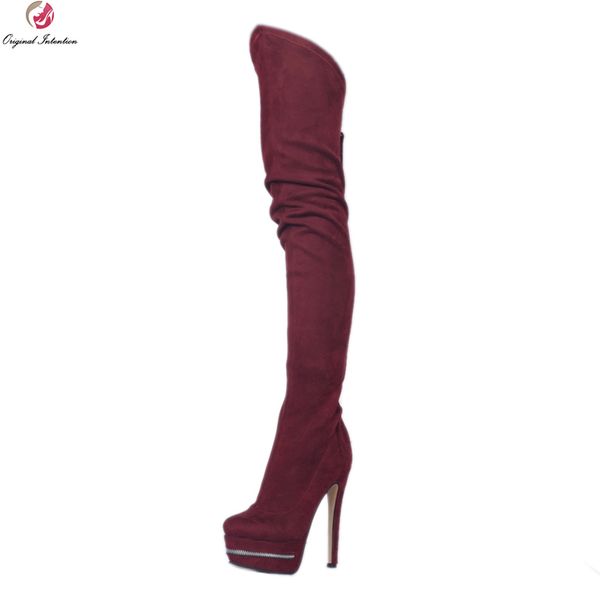 original intention super women over-the-knee boots stylish round toe thin heels boots elegant shoes woman plus us size 4-20, Black
original intention super women over-the-knee boots stylish round toe thin heels boots elegant shoes woman plus us size 4-20, Black
