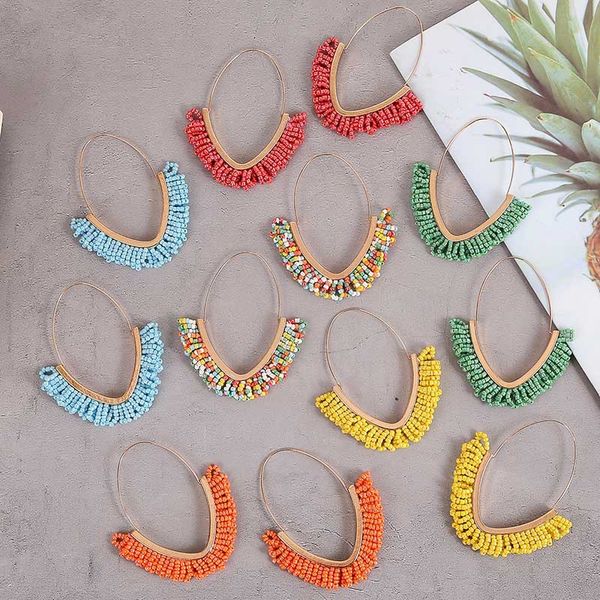 creative bohemian geometric handmade rice beads earrings europe america japan and south korea cute multi-color acrylic ear pendant, Golden
creative bohemian geometric handmade rice beads earrings europe america japan and south korea cute multi-color acrylic ear pendant, Golden