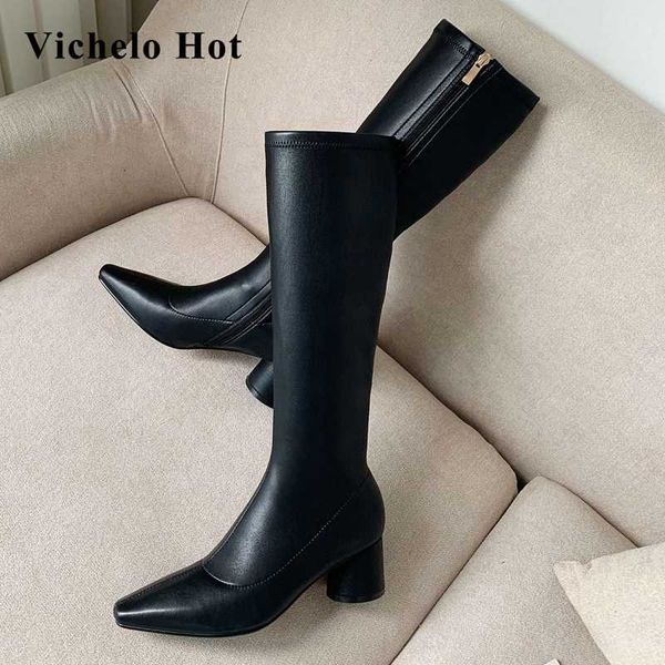 boots vichelo arrival small square toe high heels elegant lady daily wear modern fashion winter keep warm knee-high l53, Black
boots vichelo arrival small square toe high heels elegant lady daily wear modern fashion winter keep warm knee-high l53, Black