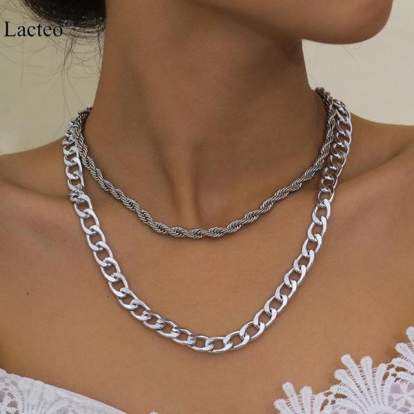 chokers lacteo vintage double layered thick chunky chain choker necklace steampunk twist charm jewelry for women and men, Golden;silver
chokers lacteo vintage double layered thick chunky chain choker necklace steampunk twist charm jewelry for women and men, Golden;silver