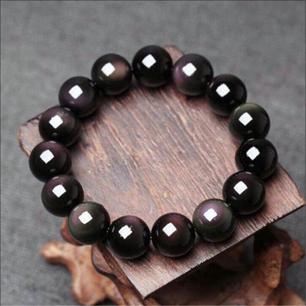 genuine natural rainbow light black obsidian gems big powerful round bead bracelets for women men 16mm
genuine natural rainbow light black obsidian gems big powerful round bead bracelets for women men 16mm