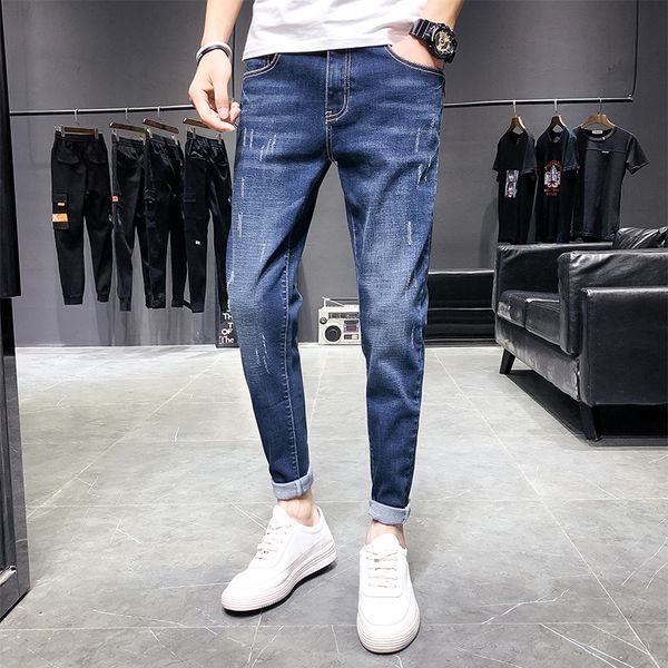 men's jeans 2020 fashionable midweight full length joggers casual skinny denim zipper straight pencil pants male jeans, Blue
men's jeans 2020 fashionable midweight full length joggers casual skinny denim zipper straight pencil pants male jeans, Blue