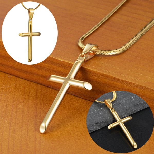 pendant necklaces fashion jewelry gold color stainless steel cross men women chain prayer, Silver
pendant necklaces fashion jewelry gold color stainless steel cross men women chain prayer, Silver