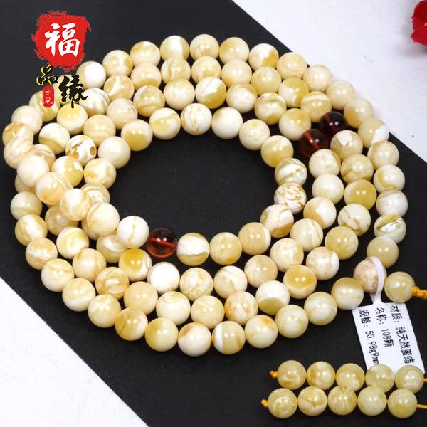 108 pieces of natural amber honey wax hand string fidelity and no optimization of buddha beads necklace, Black
108 pieces of natural amber honey wax hand string fidelity and no optimization of buddha beads necklace, Black