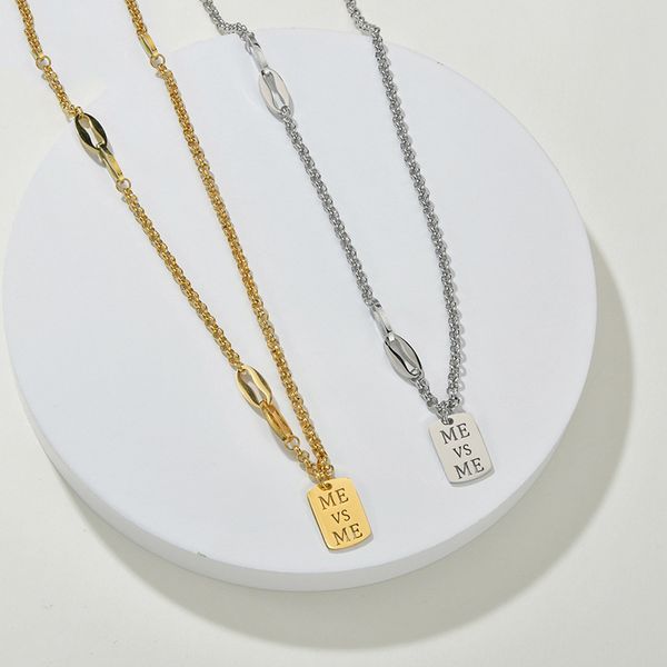 fashion stainless steel hollow letter square brand glossy gold silver color necklace simple wild women's necklace jewelry
fashion stainless steel hollow letter square brand glossy gold silver color necklace simple wild women's necklace jewelry