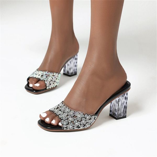 pxelena chic women crystal slippers summer 2020 outdoor rhinestone transparent high heels slides party date wedding shoes white, Black
pxelena chic women crystal slippers summer 2020 outdoor rhinestone transparent high heels slides party date wedding shoes white, Black