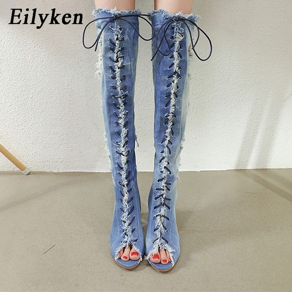 eilyken sexy over knee сапоги женщины peep toe длинные сапоги узелок прозрачный кристалл пятки дамы denim сандалии размер 34-40, Black
eilyken sexy over knee сапоги женщины peep toe длинные сапоги узелок прозрачный кристалл пятки дамы denim сандалии размер 34-40, Black