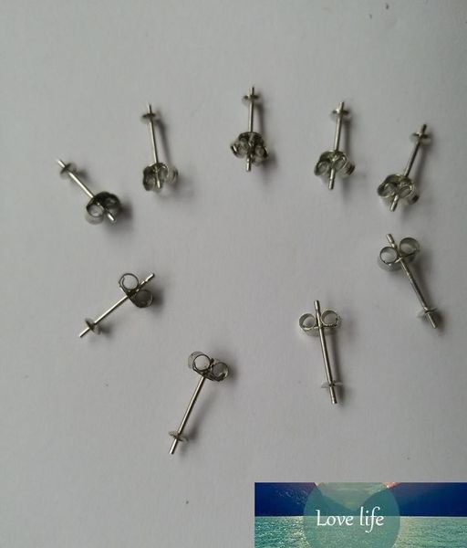 2 pairs (4 piece) / set sterling silver 3mm earrings post | earrings stud setting pearl cup w / earnut safety back
2 pairs (4 piece) / set sterling silver 3mm earrings post | earrings stud setting pearl cup w / earnut safety back