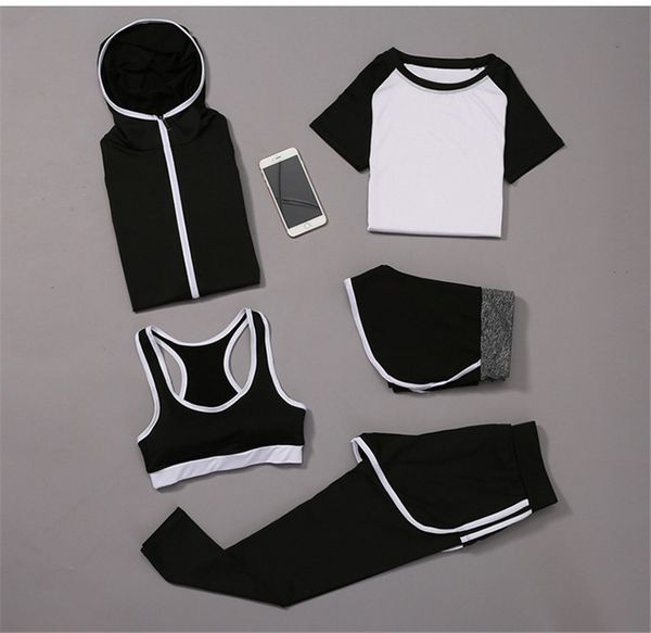 women 5 in 1 training sportwear suit set quick drying yoga pants bra t-shirt fitness running dancing clothing, White;red
women 5 in 1 training sportwear suit set quick drying yoga pants bra t-shirt fitness running dancing clothing, White;red