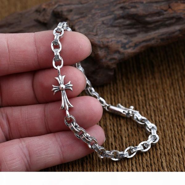 personalized 925 sterling silver jewelry vintage american style antique silver hand-made designer crosses charm link chain bracelets women, Golden;silver 
personalized 925 sterling silver jewelry vintage american style antique silver hand-made designer crosses charm link chain bracelets women, Golden;silver