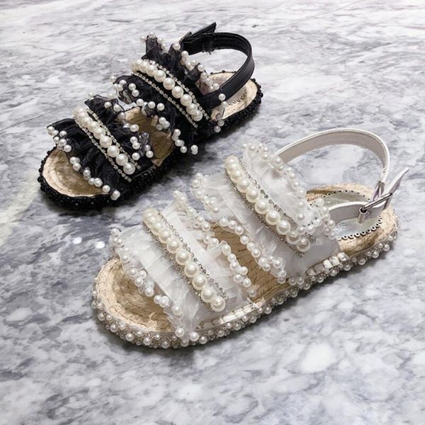 2020 summer women's sandal shoes handmade pearl beaded flat sandals luxury peep toe beach shoes, Black
2020 summer women's sandal shoes handmade pearl beaded flat sandals luxury peep toe beach shoes, Black