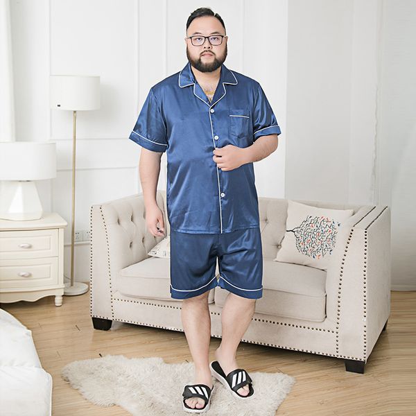 men silk summer sleepwear stain pajama set loose night wear men homewear short sleeve pants nightgrown for big size 7xl, Black;brown
men silk summer sleepwear stain pajama set loose night wear men homewear short sleeve pants nightgrown for big size 7xl, Black;brown