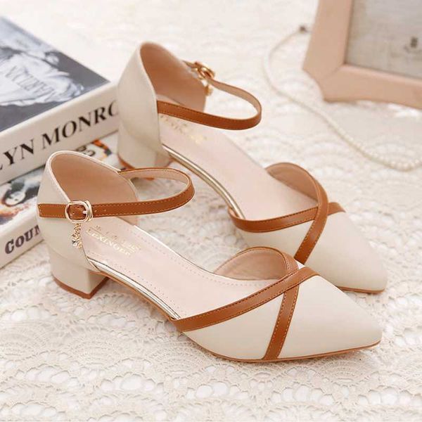 dress shoes women's sandals 2021 summer one-word buckle thick heel mid-heel all-match color matching korean style pointed women, Black
dress shoes women's sandals 2021 summer one-word buckle thick heel mid-heel all-match color matching korean style pointed women, Black