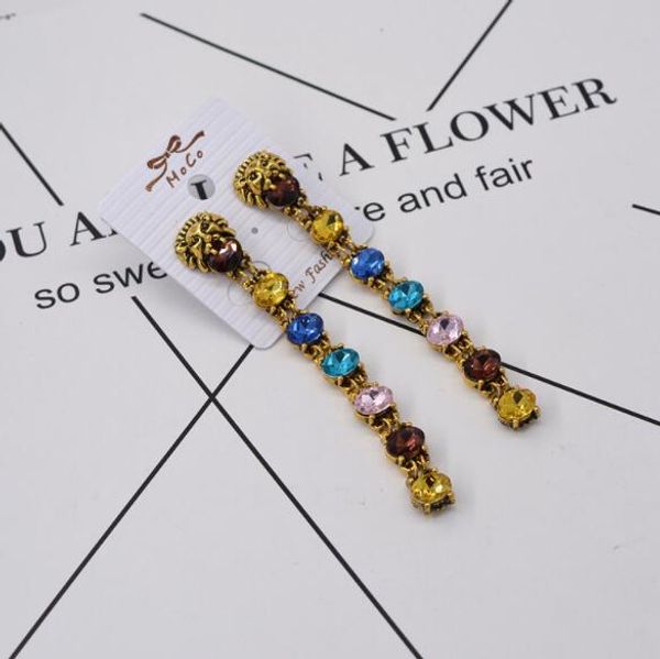 retro personality domineering lion head pearl rhinestone long ladies earrings gift fashion accessories, White
retro personality domineering lion head pearl rhinestone long ladies earrings gift fashion accessories, White