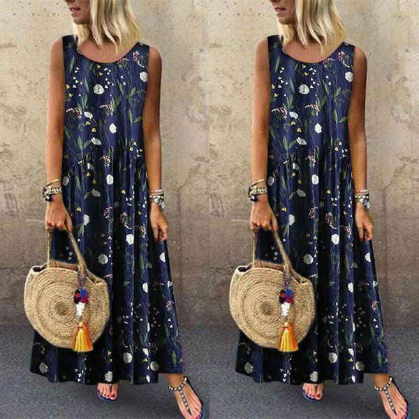 women dress 2020 fashion women print bohemian floral long maxi sleeveless dress evening party summer beach sun o-neck hot, Black;gray
women dress 2020 fashion women print bohemian floral long maxi sleeveless dress evening party summer beach sun o-neck hot, Black;gray