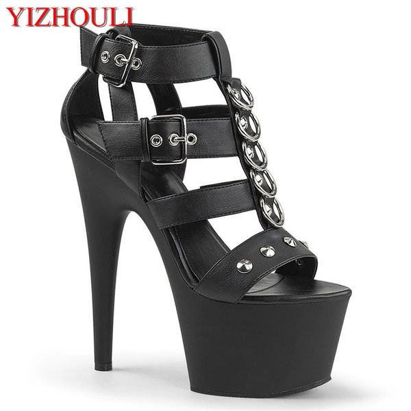 summer fashion 17 cm stiletto heels, metal buckle embellished vamp nightclub gorgeous 7 inch stiletto sandals, Black
summer fashion 17 cm stiletto heels, metal buckle embellished vamp nightclub gorgeous 7 inch stiletto sandals, Black