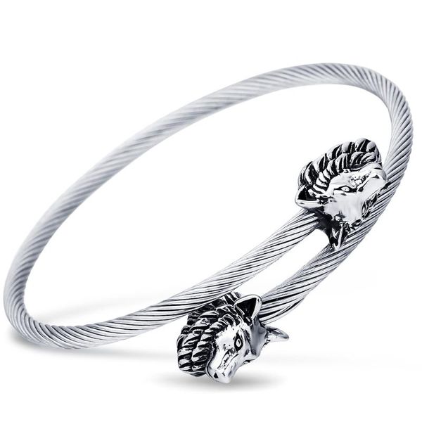 bangle vintage stainless steel wolf head cuff bracelets open jewelry for women christmas gift, Black
bangle vintage stainless steel wolf head cuff bracelets open jewelry for women christmas gift, Black
