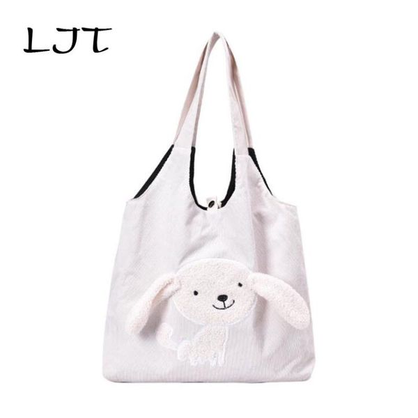 women cute cartoon doodle velvet bag female corduroy shopping bag female eco handbag tote reusable grocery shopper bags bolsa