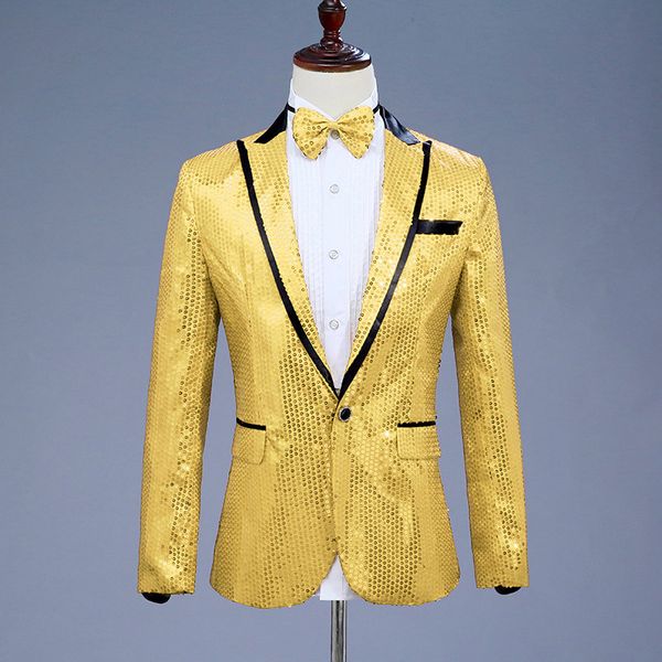 men's suits & blazers clothes 2021 casual sequin coat blazer men glitter slim fit dress pink street wear stage costumes for singers men, White;black
men's suits & blazers clothes 2021 casual sequin coat blazer men glitter slim fit dress pink street wear stage costumes for singers men, White;black